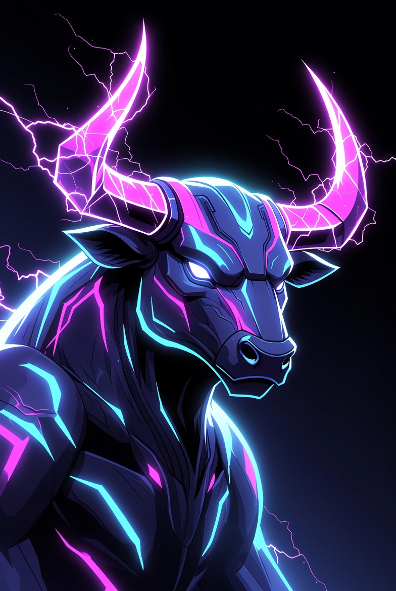 Charge Gaming cybernetic bull mascot